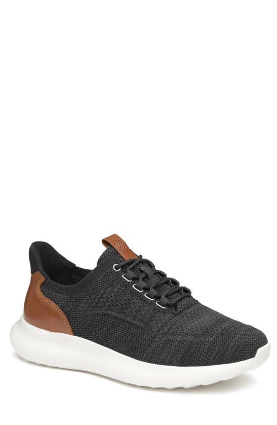 Shop Johnston & Murphy Amherst 2.0 Knit Plain Toe Sneaker In Black Heathered Knit