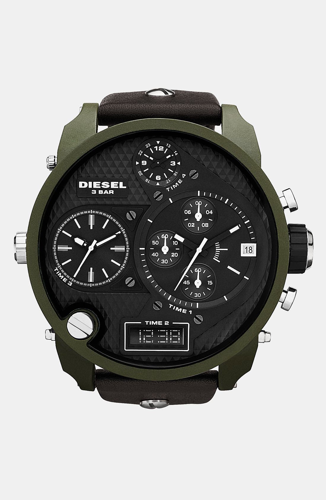 DIESEL<SUP>®</SUP>,
                                        'Mr. Daddy' Leather Strap Watch, 58mm,
                                        Main thumbnail 35, color,
                                        300