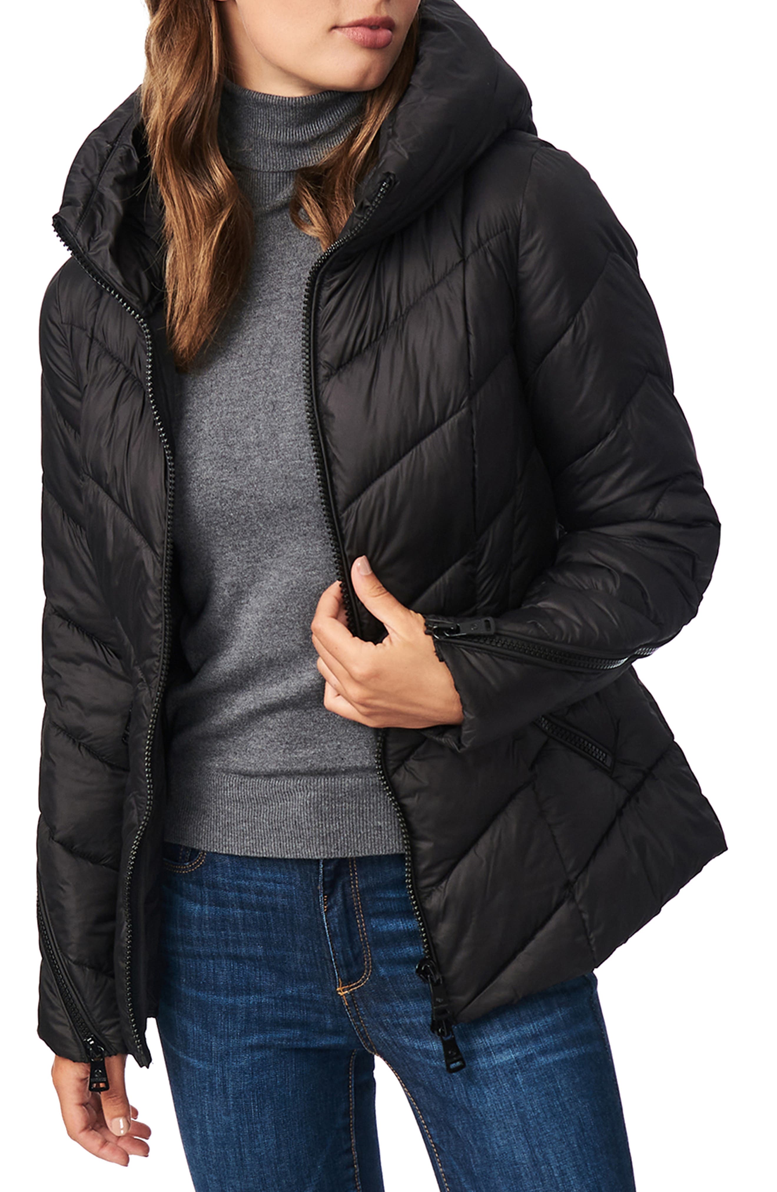 womens black padded coat