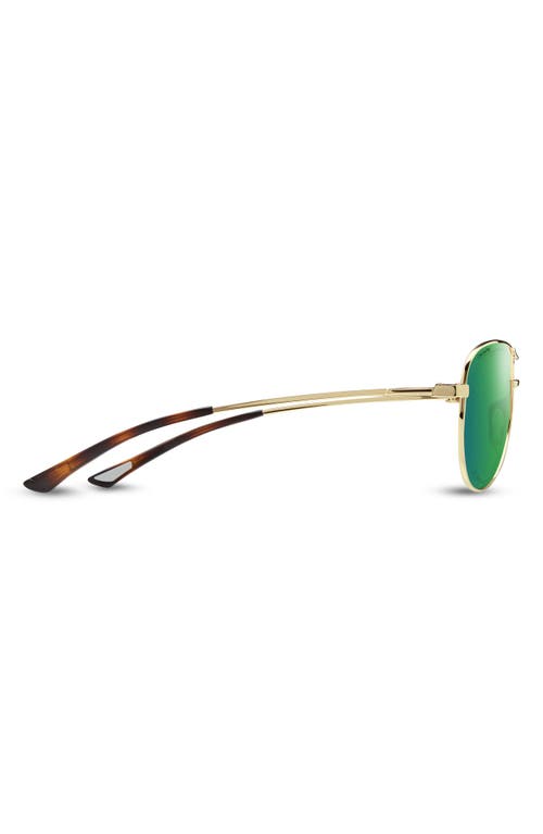 Shop Smith Langley 60mm Chromapop™ Polarized Aviator Sunglasses In Gold/green Mirror