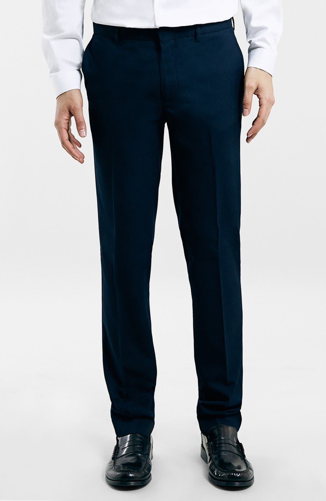 navy skinny suit trousers
