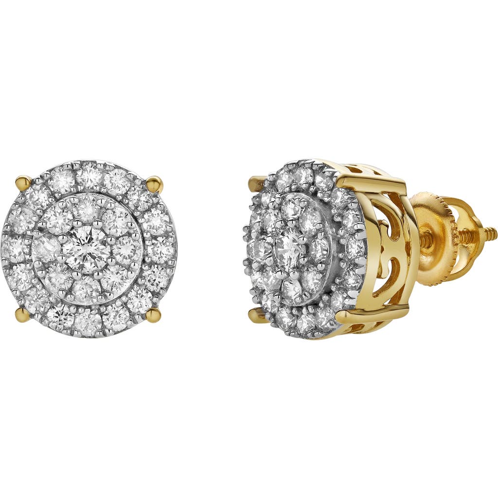 Luvmyjewelry Eirlys 10k Yellow Gold Cluster Diamond Unisex Earrings In 10k Yellow Gold