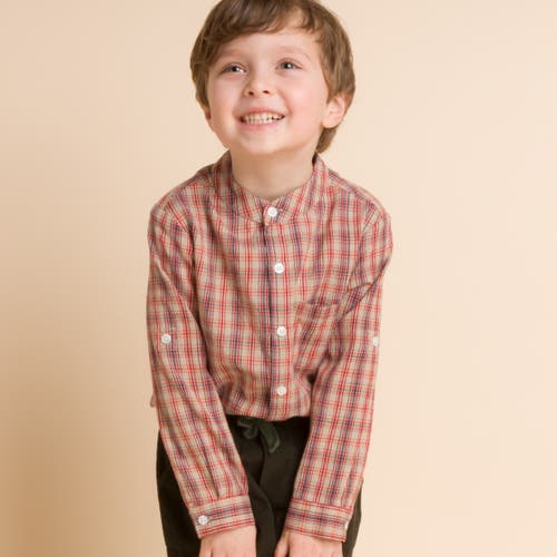 Beet World Boys Long Sleeve Check Shirt In Red And Blue