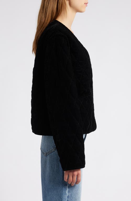 Shop Rails Kiko Quilted Velvet Jacket In Black Velvet