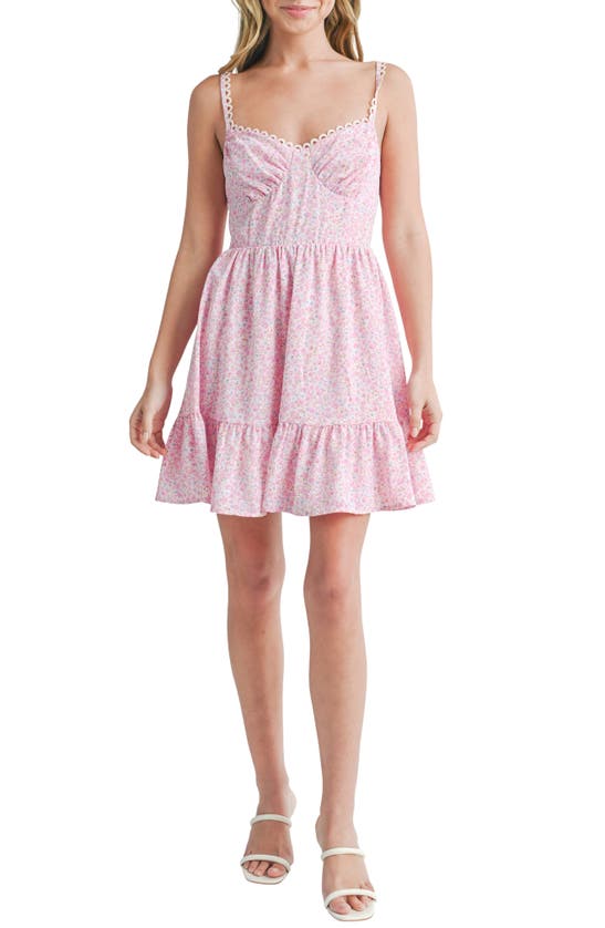 Shop Lush Floral Minidress In Pink Ditsy Floral