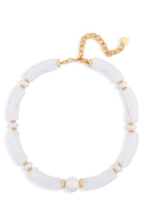 Imitation Pearl Beaded Collar Necklace