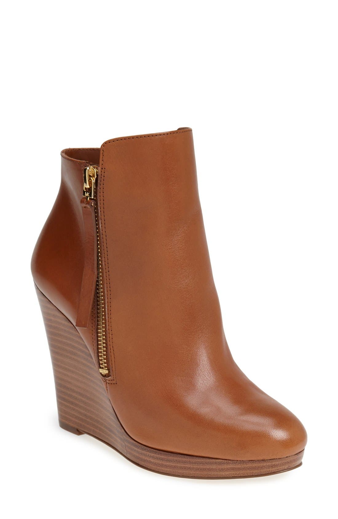 michael kors clara wedge bootie