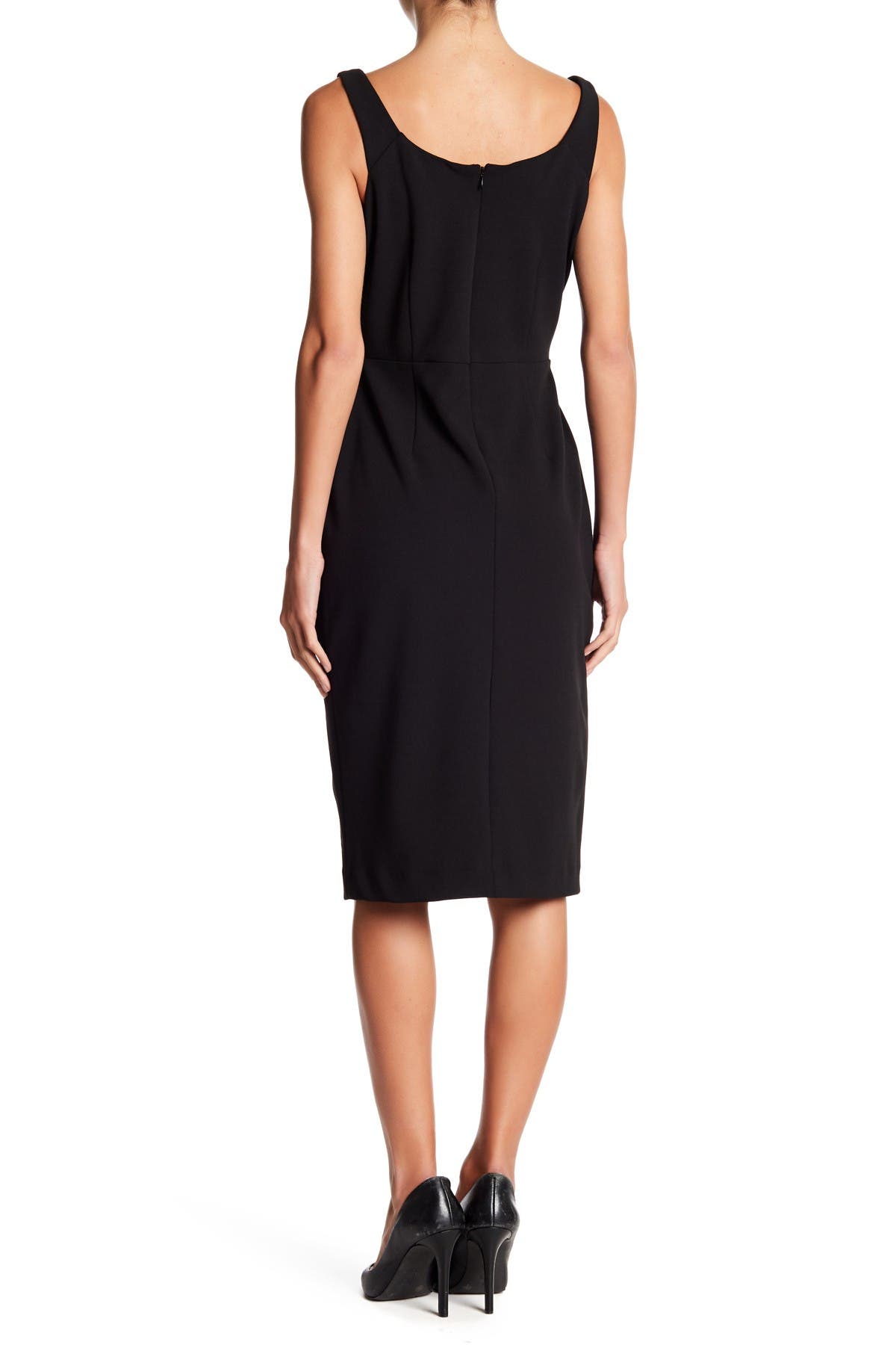 betsey johnson crepe scoop neck midi dress