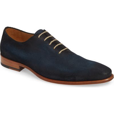 Mezlan Rossini Plain Toe Whole Cut Shoe, Blue