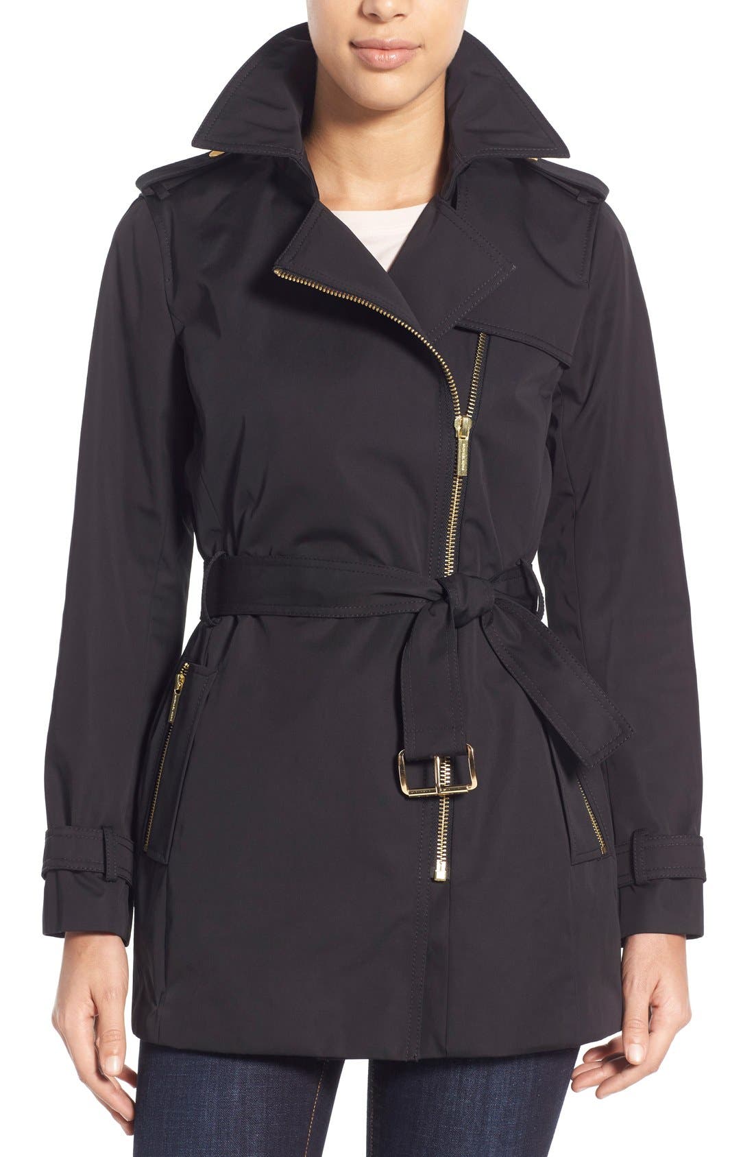 michael michael kors sateen trench coat