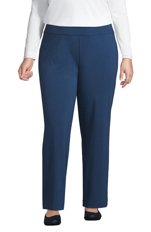 Shop Lands' End Plus Size Starfish Mid Rise Straight Leg Pants In Evening Blue