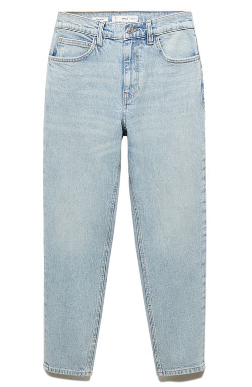Mango High Waist Ankle Mom Jeans In Open Blue