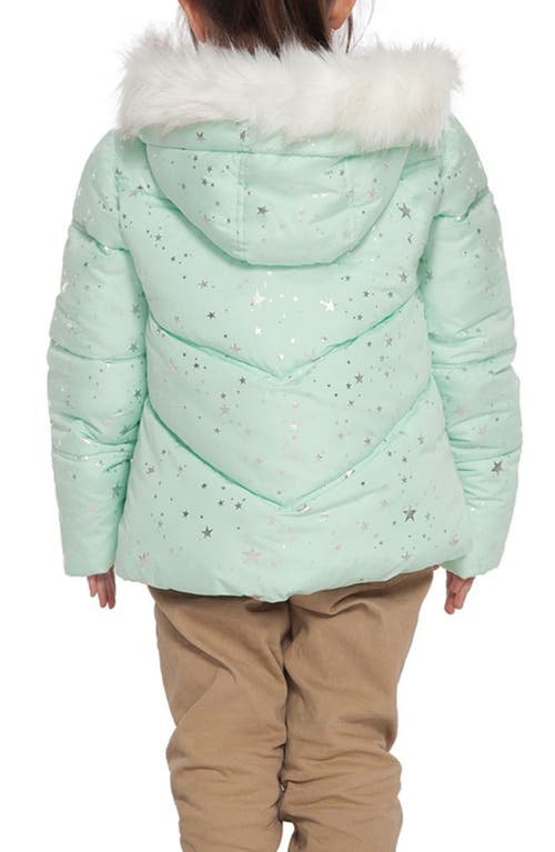 Rokka&rolla Kids' Heavyweight Puffer Jacket In Mist With Silver Star