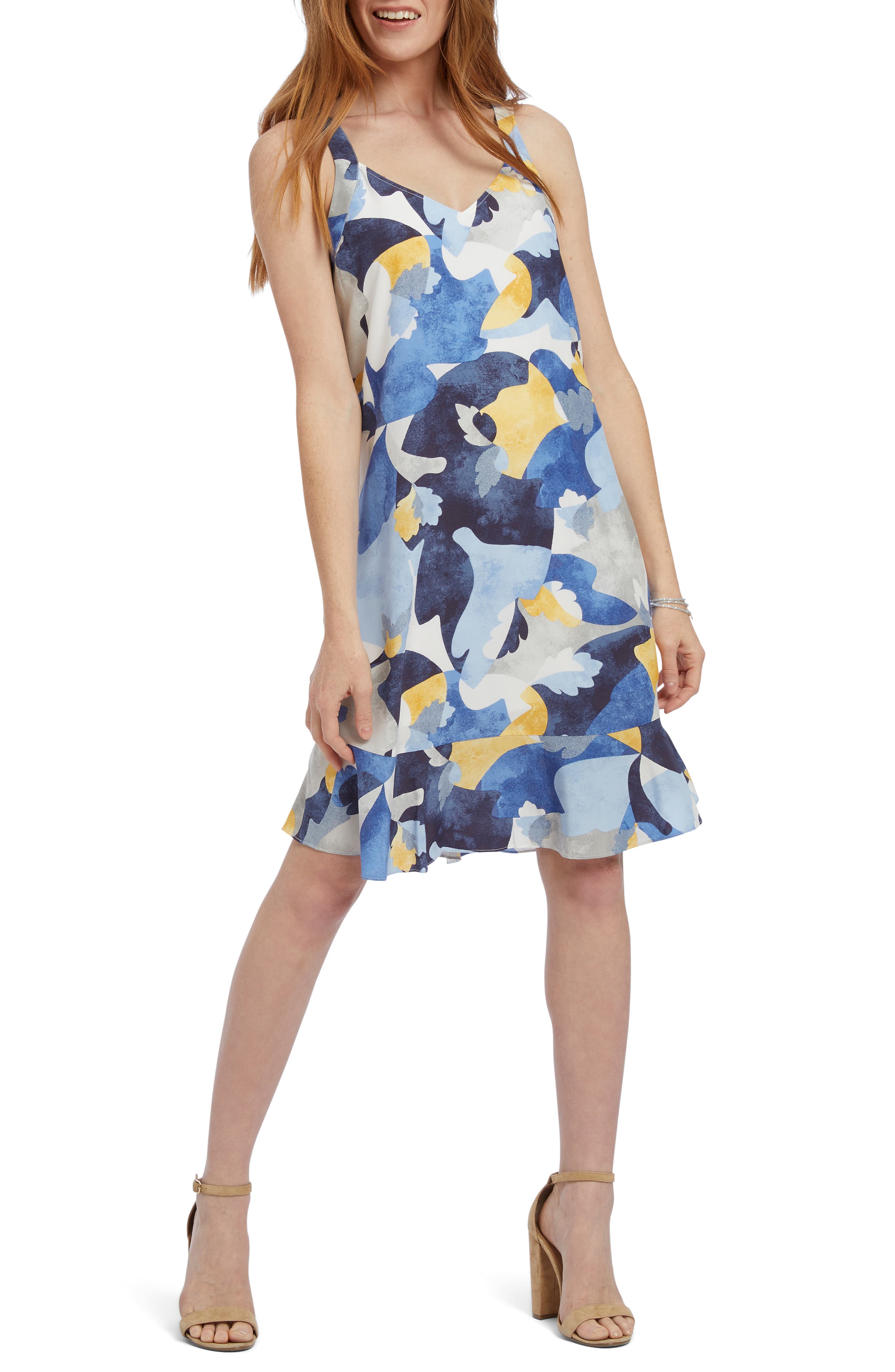 Petite Nic+Zoe Sun Seeker Sleeveless Shift Dress, Blue