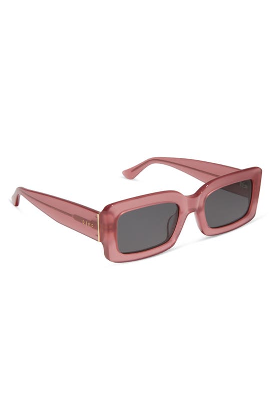 Shop Diff Indy 51mm Rectangular Sunglasses In Guava / Grey