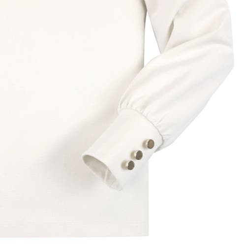 Hope & Henry Girls' Mock Neck Knit Top, Kids In Soft White Mock Neck