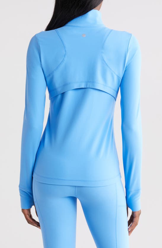 Shop Zella Studio Luxe Performance Jacket In Blue Lapis