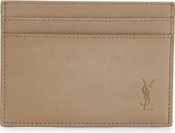 Tiny Cassandre Leather Card Holder in Brown - Saint Laurent