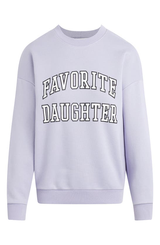 Shop Favorite Daughter Collegiate Cotton Blend Sweatshirt In Lavender