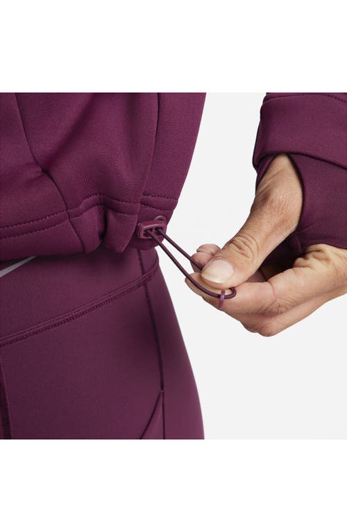Shop Nike Dri-fit Prima Half Zip Pullover In Bordeaux/black
