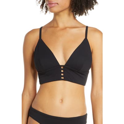 Maaji Reversible Long Line Triangle Bikini Top, Black (Nordstrom Exclusive)