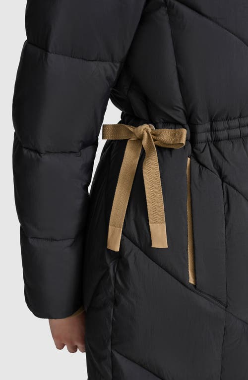 Andrew Marc Lennox Hooded Puffer Coat With Faux Fur Trim In Black