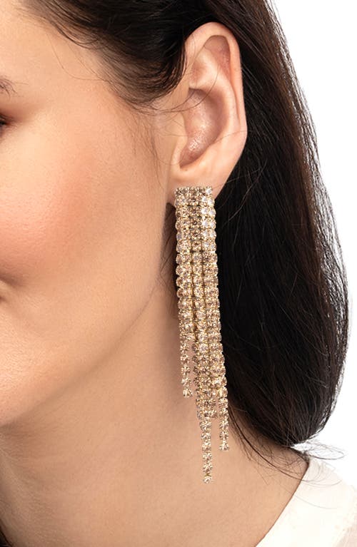 Shop Deepa Gurnani Elisa Crystal Linear Drop Earrings In Gold