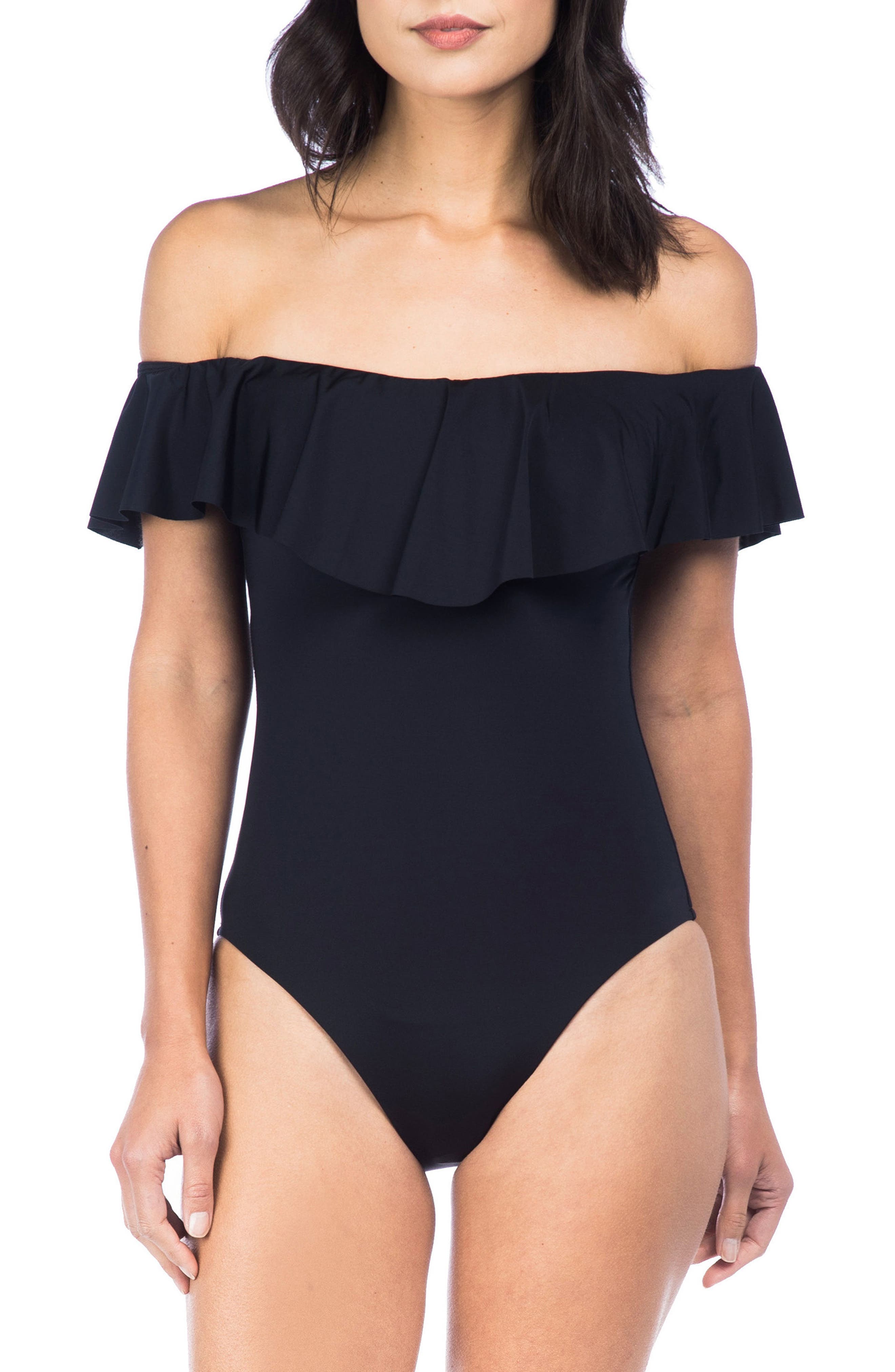 trina turk off the shoulder one piece