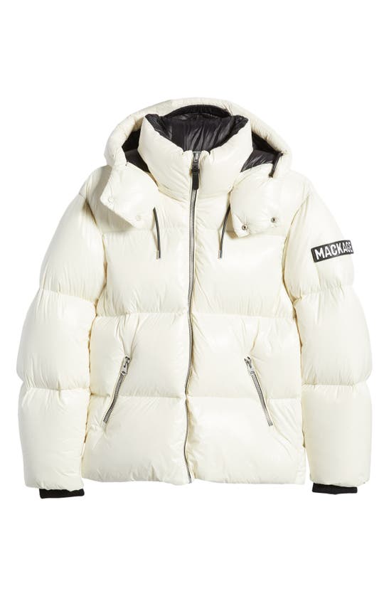 Mackage Kent Hooded Down Jacket In Cream