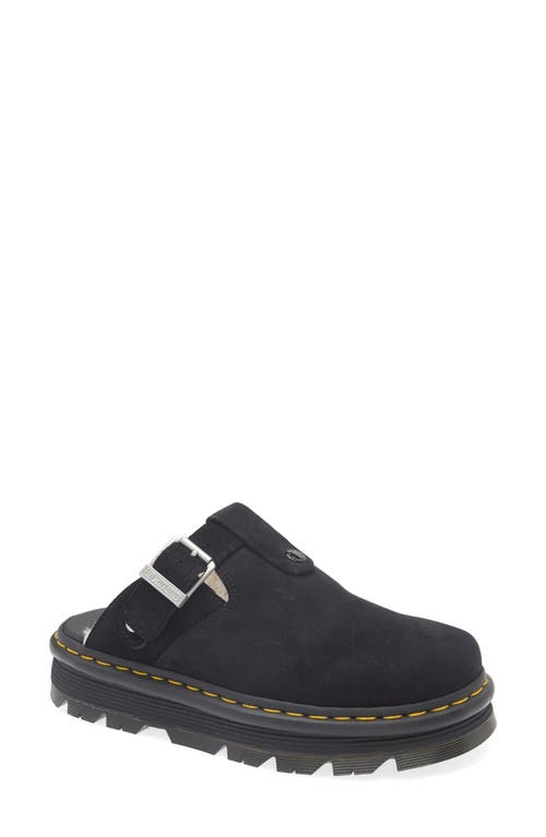 Dr. Martens Zebzag Clog in Black Bronx Suede 