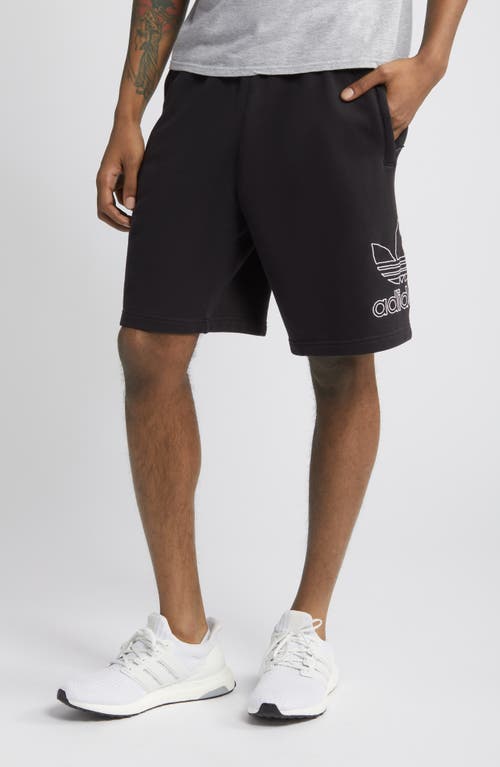 Adidas Originals Trefoil Embroidered Sweat Shorts In Black/white