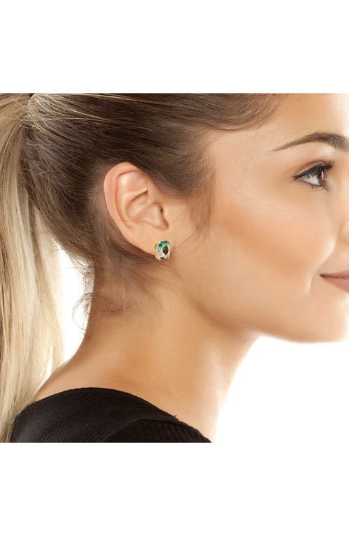 Shop Kurt Geiger London Ombré Crystal Stud Earrings In Green