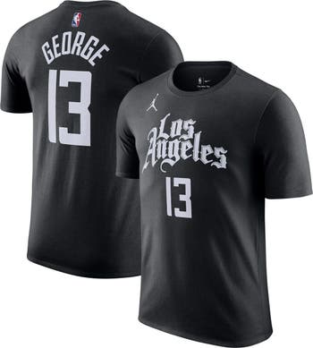 Men 13 Paul George Jersey Black Los Angeles Clippers Jersey Golden Edition