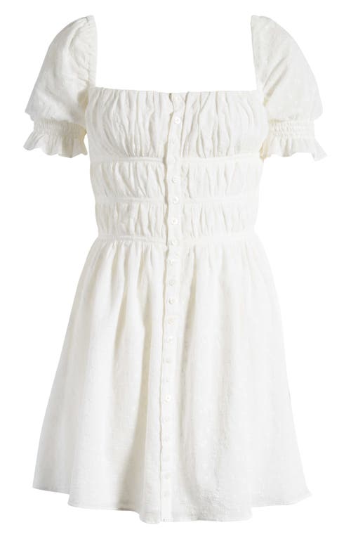 Mistress Rocks Floral Embroidered Cotton Minidress In Cloud