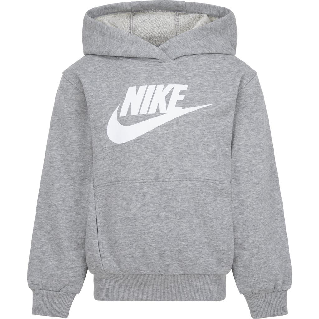 Shop Nike Kids' Sportswear Swoosh French Terry Hoodie In Dark Grey Heather