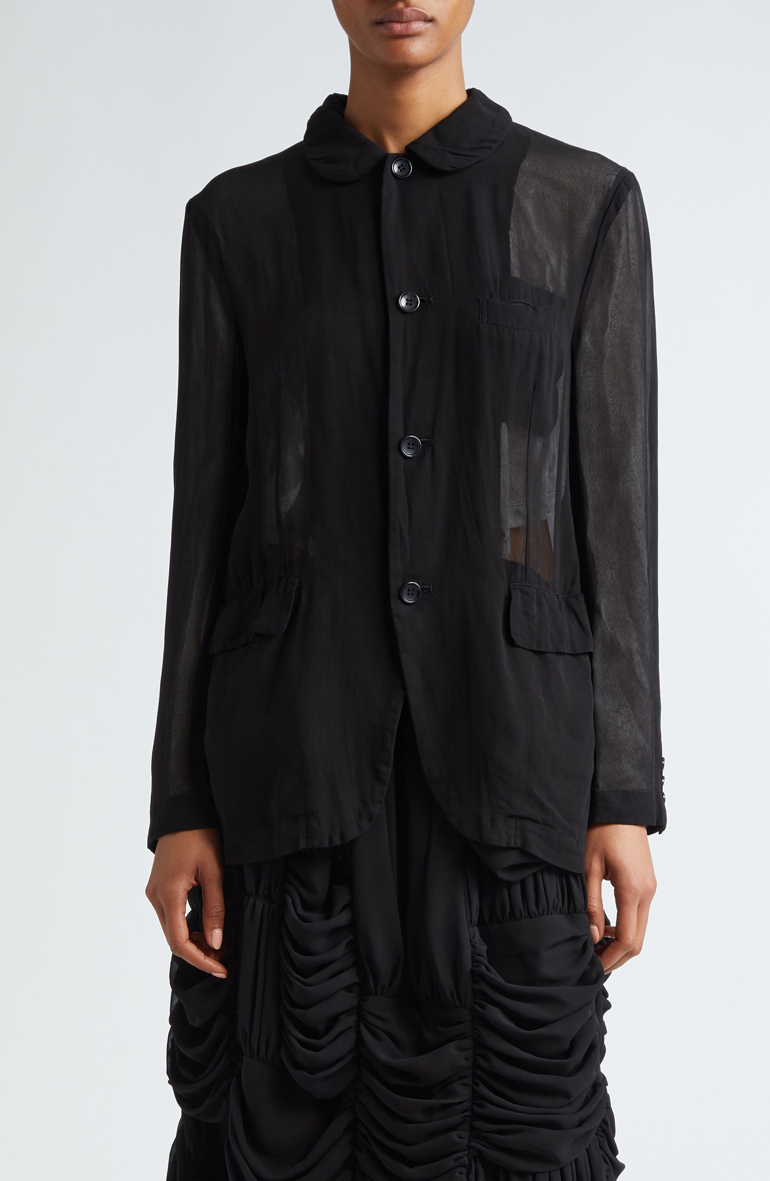 Comme des Garçons TAO wool-cotton blend jacket - Black