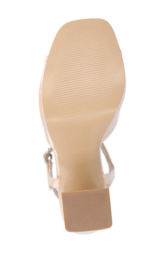 Shop Journee Collection Ziarre Patent Block Heel Sandal In Nude