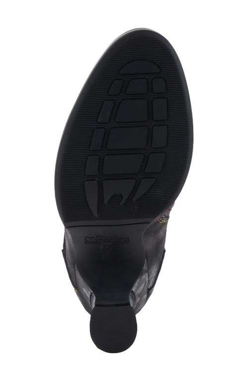 L'artiste By Spring Step Roselia Lace-up Cap Toe Bootie In Black Multi
