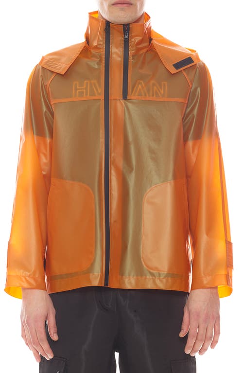 HVMAN Transparent Waterproof Raincoat in Flame
