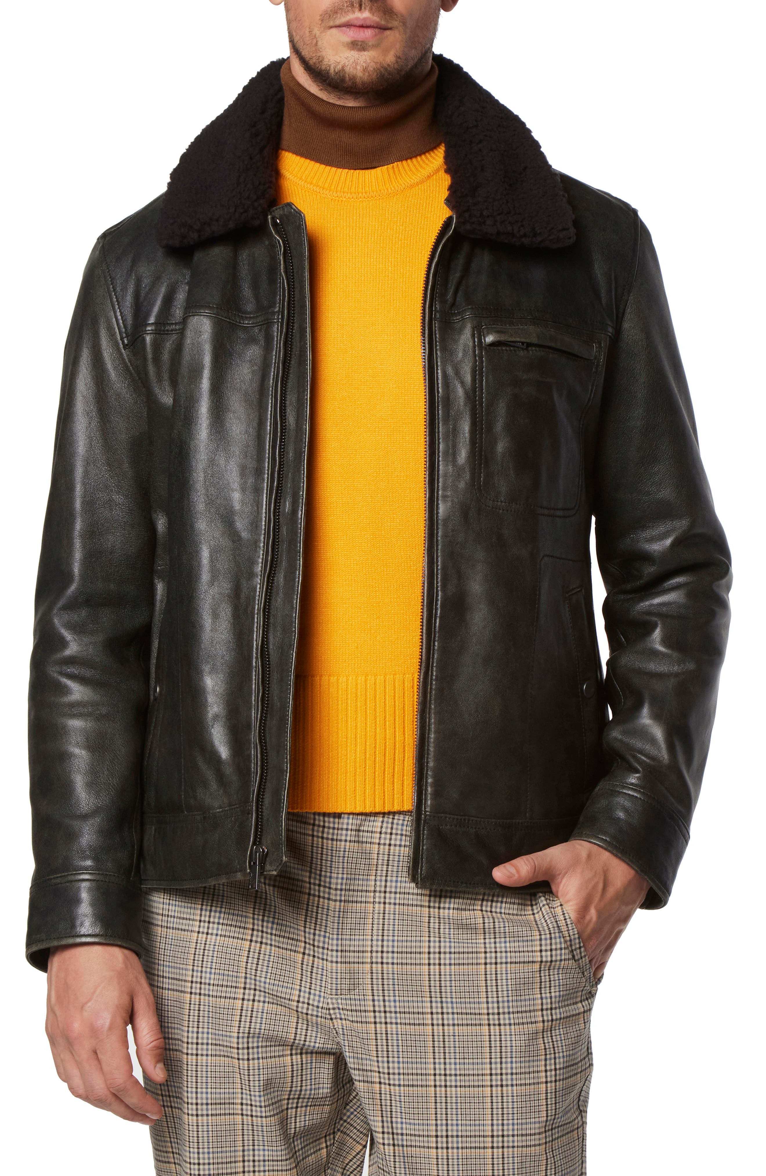 Mens Leather Bomber Jacket | Nordstrom