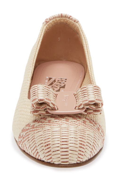 Shop Ferragamo Varina Cap Toe Flat In Beige/rose