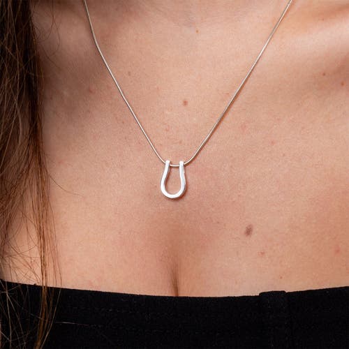 Lucy Quartermaine Horse Shoe Petal Pendant In Sterling Silver