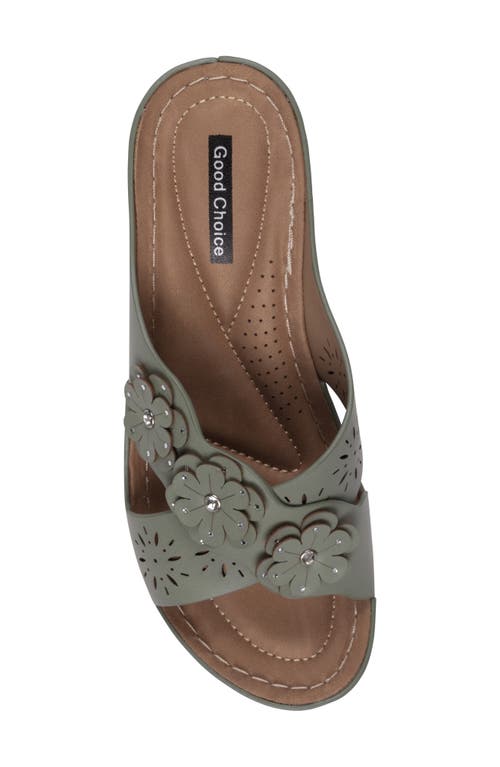 Shop Good Choice New York Miller Platform Wedge Slide Sandal In Green