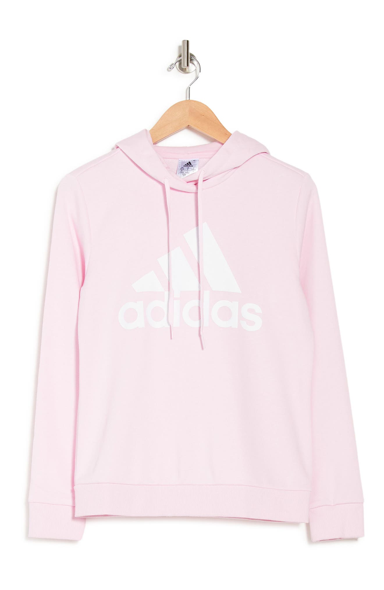 Adidas Originals Logo Graphic Pullover Hoodie In Clpink/whi