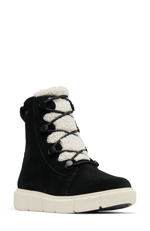 Shop Sorel Explorer Iii Joan Waterproof Boot In Black/chalk