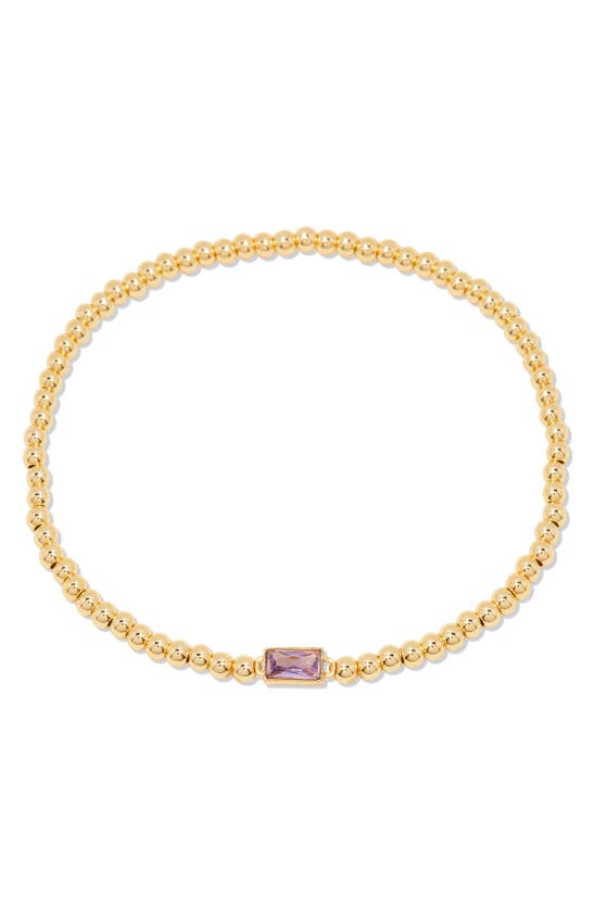 Shop Brook & York Kylie Birthstone Beaded Stretch Bracelet In Gold - February