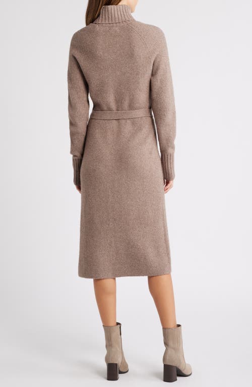 CASLONR CASLON(R) TIE WAIST LONG SLEEVE TURTLENECK SWEATER DRESS 