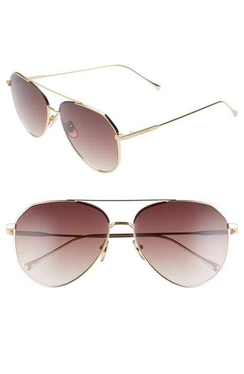 Diff Dash 59mm Aviator Sunglasses In Gold/mocha Tortoise