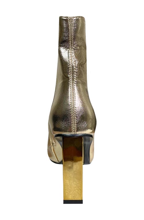Ninety Union Women's Fire Sculpture Wedge Snake-embossed Ankle Boots In Gold