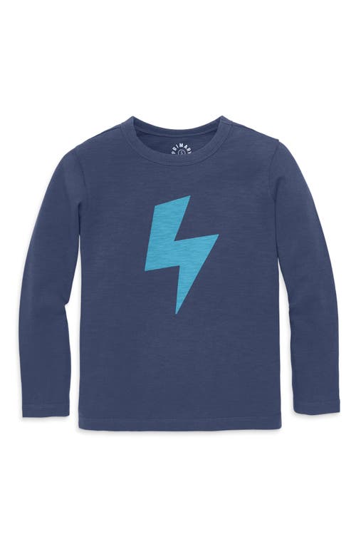 Shop Primary Long Sleeve Bolt Tee In Sunwashed Navy Bolt